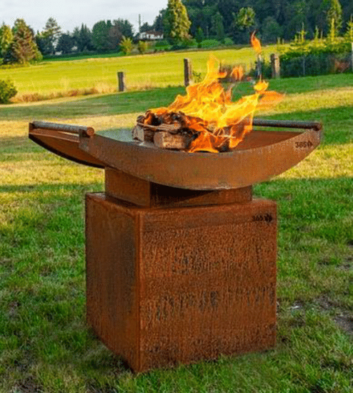 feuerschale auf 40 cm hohem Sockel für garten