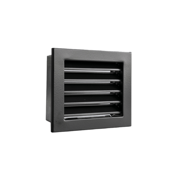 Ventlab Lamellengitter aus stahl 190 x 170 mm feststehend fix in schwarz