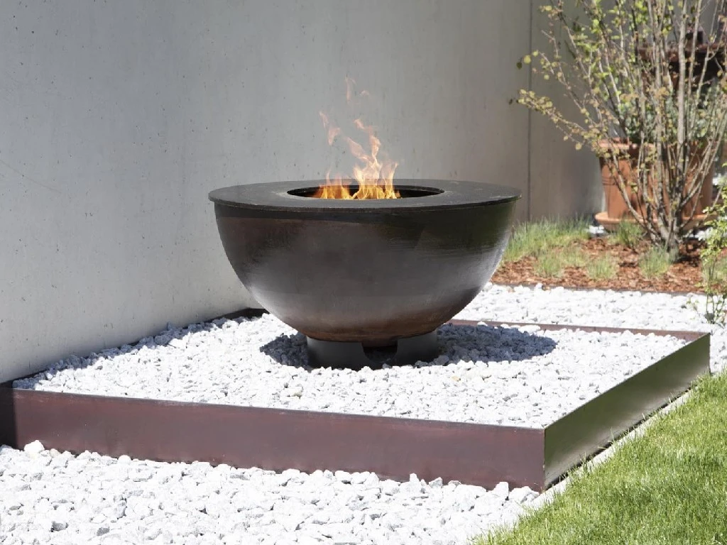 feuerschale mit grillring schwarz
