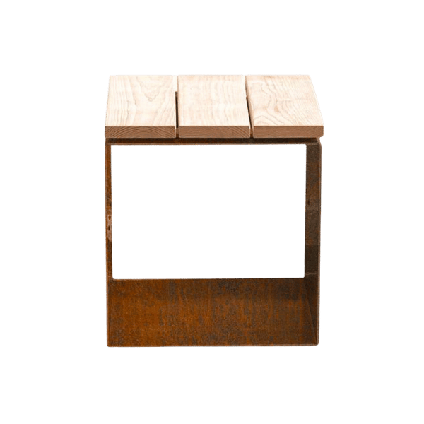 Garten Bank aus Stahl javis Würfel Quadrat form holz sitz