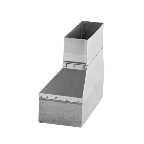 flachkanal adapter 200 x 90 mm auf 150 x 50 mm aus stahl