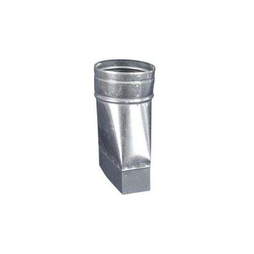 symmetrischer flachkanal adapter 150 x 50 mm auf 100 mm durchmesser