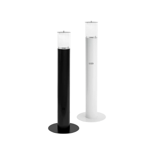 gartenfackel aus bioethanol schwarz und weiss