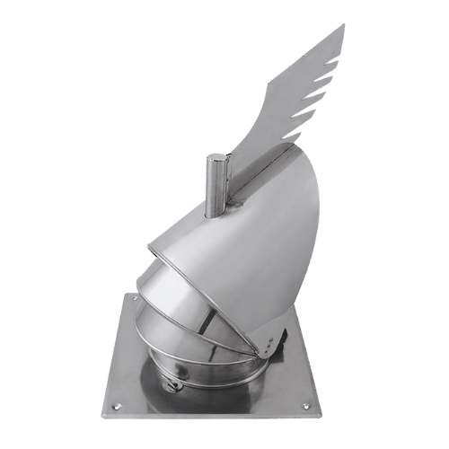 Schornsteinaufsatz Rotowent Dragon mit Bodenplatte aus Edelstahl 150 bis 250 mm