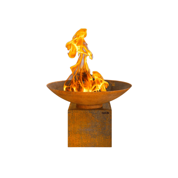 Feuerschale garten rostig aus cortenstahl 40 cm podest