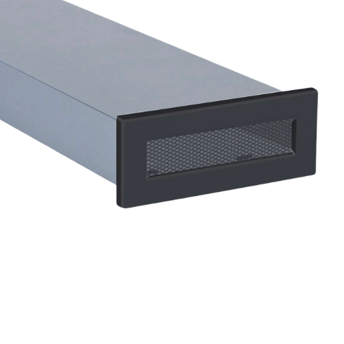 Flachkanal Luftgitter 150 x 50 mm gross in schwarz aus stahl